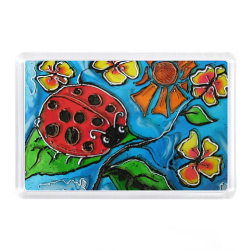 Магнит с принтом Божья коровка