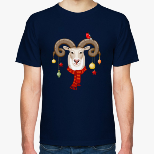 Футболка с принтом Новогодний Баран