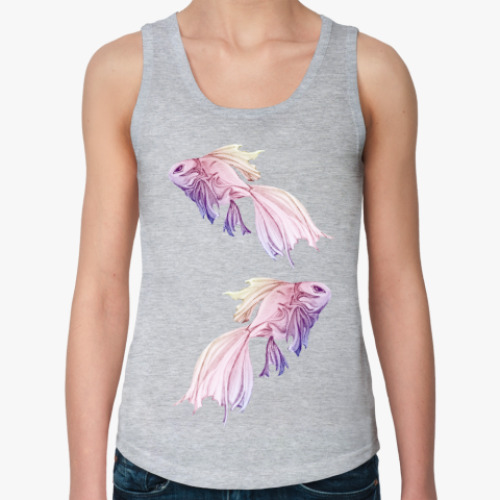 Женская майка с принтом Дивные создания - рыбы