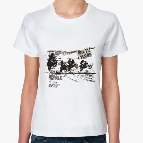 Классическая футболка с принтом Мотокросс