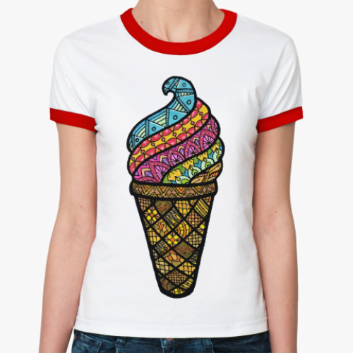 Женская футболка Ringer-T Мороженка