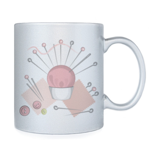 Кружка с принтом Розовая игольница