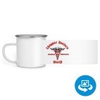 Кружка металлическая белая (круговая запечатка)