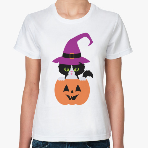 Классическая футболка с принтом BLACK CAT 13