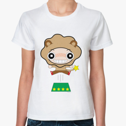 Классическая футболка с принтом Лев