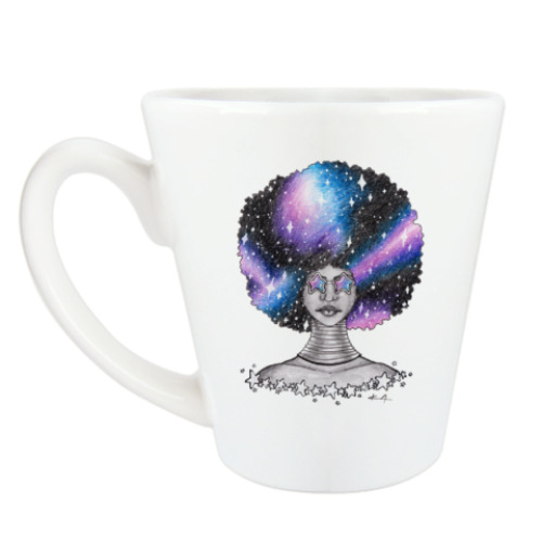 Чашка Латте с принтом Космоафро