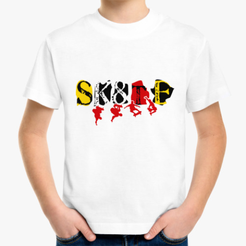 Детская футболка с принтом Скейтборд