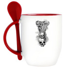 Кружка с ложкой Череп-колонна