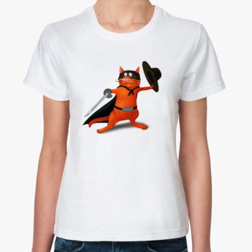 Классическая футболка кот Зорро