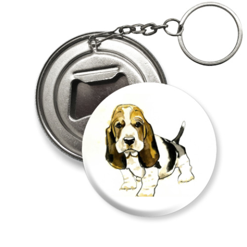 Брелок-открывашка с принтом  Бассет-хаунд