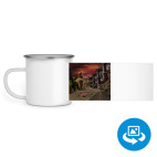 Кружка металлическая белая (круговая запечатка)