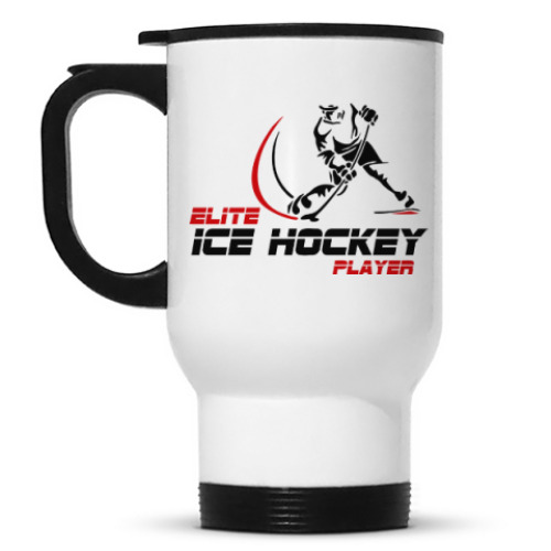 Кружка-термос с принтом Elite Ice hockey player