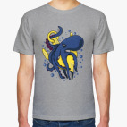 Морское чудовище осьминог обвивший якорь под водой