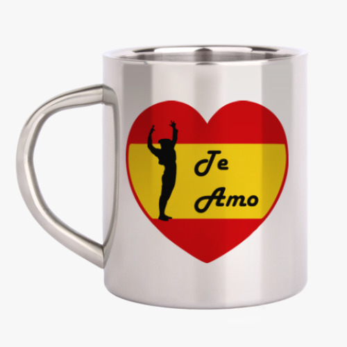 Кружка металлическая с принтом Я люблю тебя по-испански