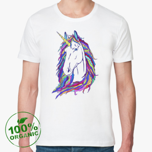 Футболка из органик-хлопка Rainbow unicorn