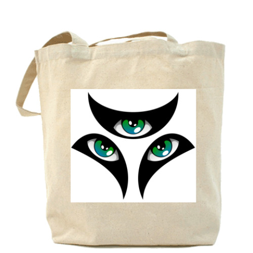 Сумка шоппер с принтом Три глаза