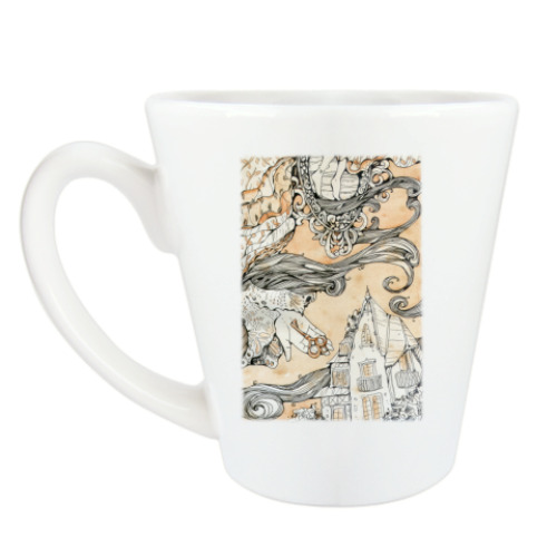 Чашка Латте с принтом  Алиса в Стране чудес