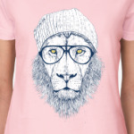Крутой лев хипстер