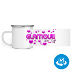 Кружка металлическая белая (круговая запечатка)