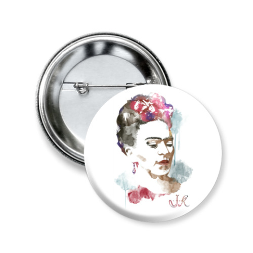 Значок 50мм с принтом Фрида Кало - художница
