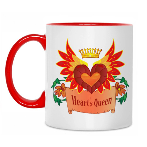 Кружка с принтом Сердце с крыльями