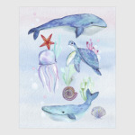 Акварельный подводный мир
