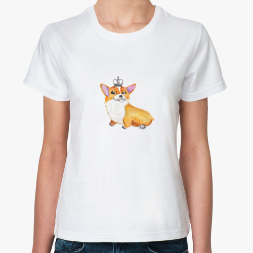 Классическая футболка с принтом Королевский корги