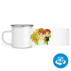 Кружка металлическая белая (круговая запечатка)