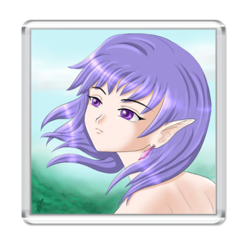 Магнит с принтом  Эльфийка