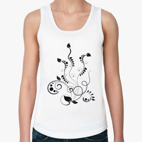 Женская майка с принтом  Цветы (flower)
