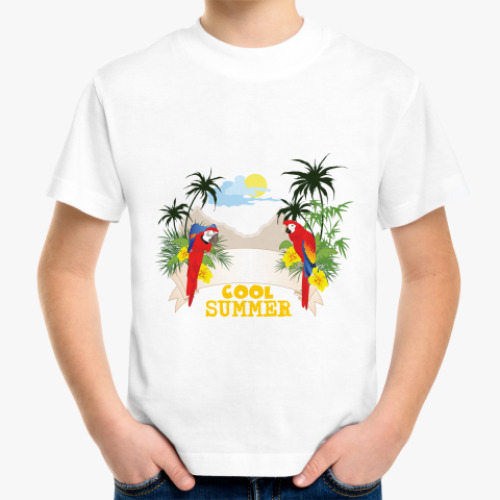 Детская футболка с принтом cool summer