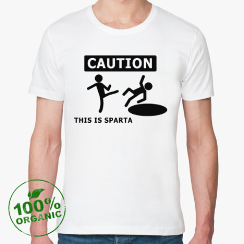 Футболка из органик-хлопка с принтом Caution: this is Sparta