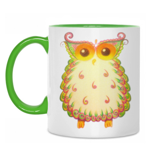 Кружка с принтом Теплая сова из Индии