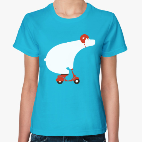 Женская футболка с принтом Медведь