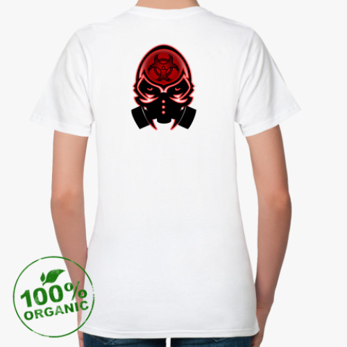 Женская футболка из органик-хлопка с принтом toxic tribal skull