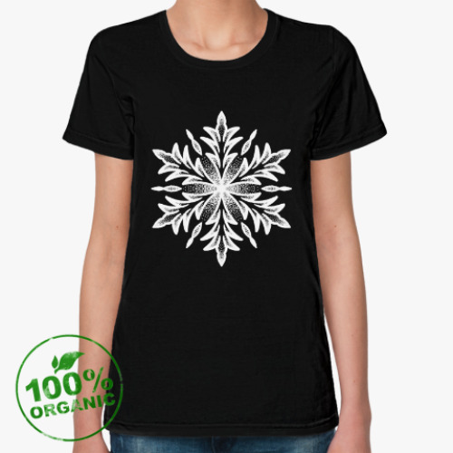 Женская футболка из органик-хлопка Снежинка