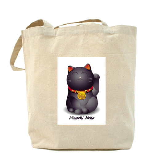Сумка шоппер с принтом Манеки Нэко