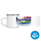 Кружка металлическая белая (круговая запечатка)