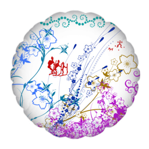 Подушка с принтом Флора