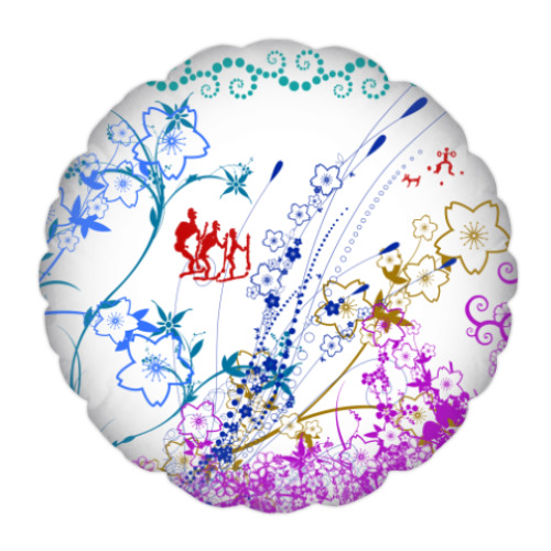 Подушка с принтом Флора