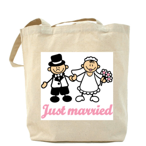 Сумка шоппер с принтом Just married