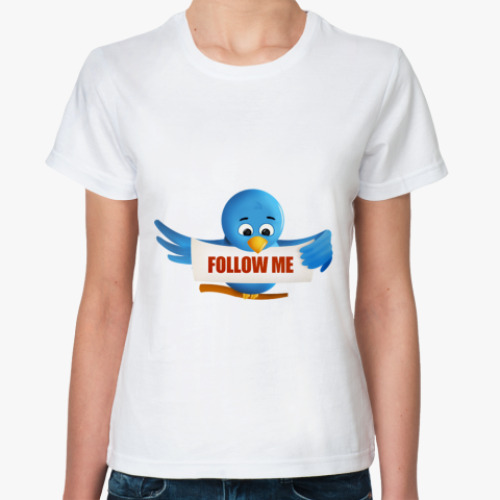 Классическая футболка с принтом Женская футболка, белая