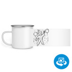 Кружка металлическая белая (круговая запечатка)