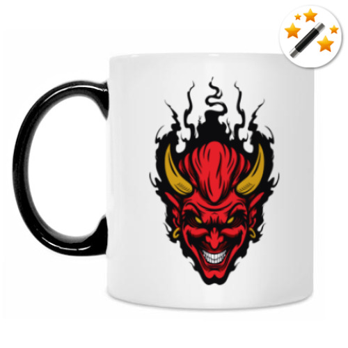 Кружка-хамелеон с принтом Демон