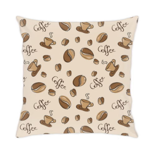 Подушка с принтом Кофе