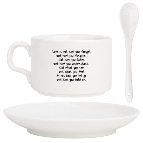 Кофейный набор с принтом What is Love?