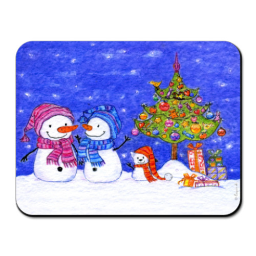 Коврик для мыши с принтом Новый год