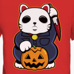 Halloween Maneki Neko и тыква