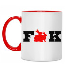 Двухцветная кружка Fuck
