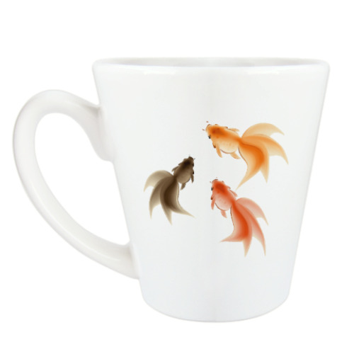Чашка Латте с принтом Рыбки